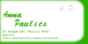 anna paulics business card